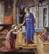 Fra Filippo Lippi The Annunciation with two kneeling donors Sweden oil painting artist